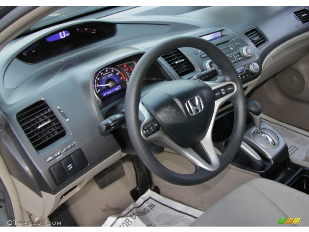 2009 Honda Civic Hybrid Sedan Beige Steering Wheel Photo #58242682