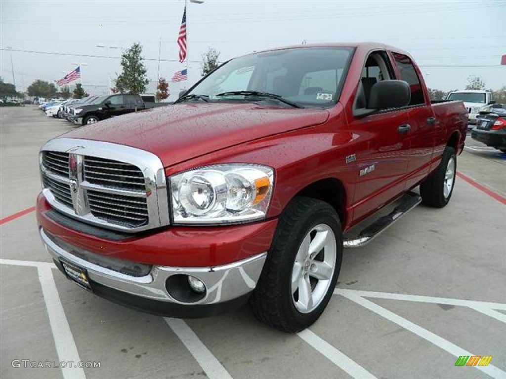 2008 Ram 1500 Big Horn Edition Quad Cab - Inferno Red Crystal Pearl / Medium Slate Gray photo #7