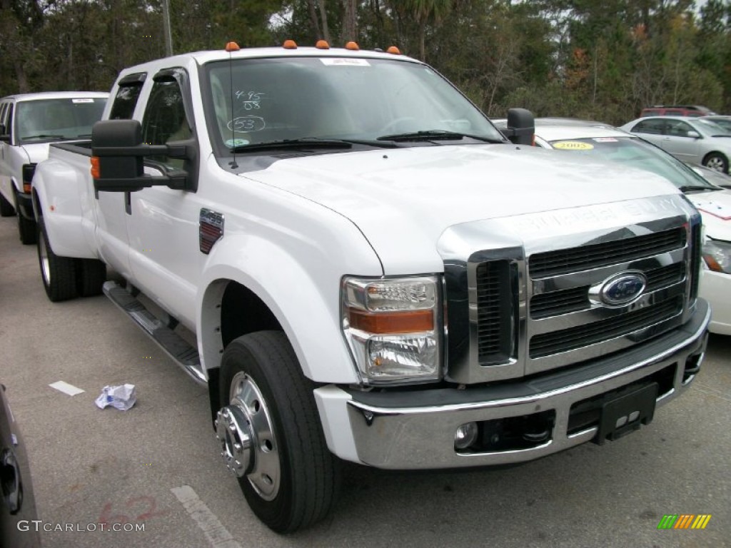 Oxford White 2008 Ford F450 Super Duty Lariat Crew Cab 4x4 Dually Exterior Photo #58247545