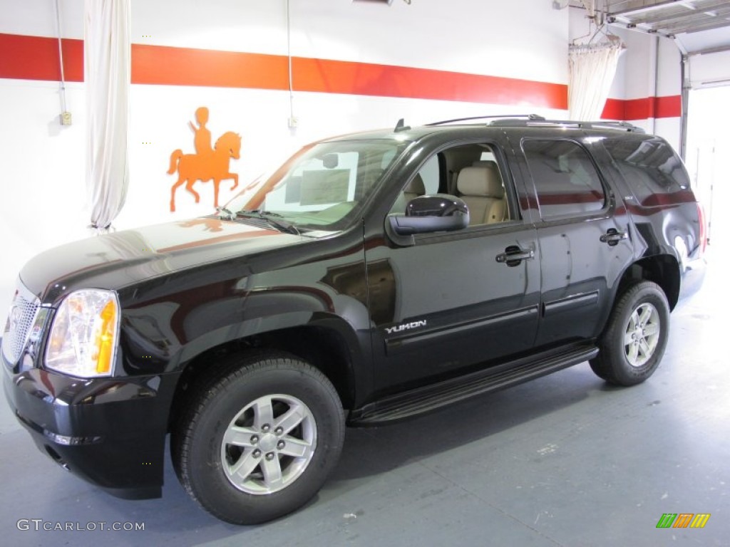 2012 Yukon SLT - Onyx Black / Light Tan photo #1