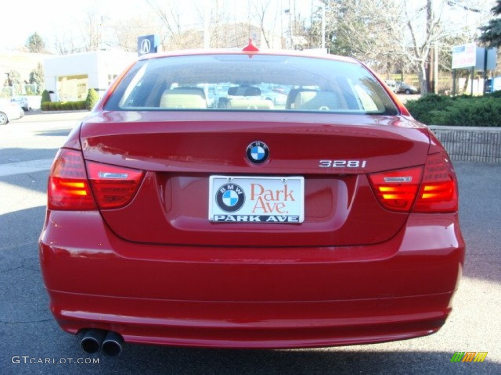 2009 3 Series 328xi Sedan - Crimson Red / Beige photo #6