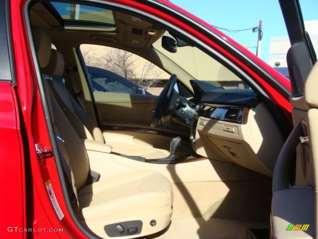 2009 3 Series 328xi Sedan - Crimson Red / Beige photo #24