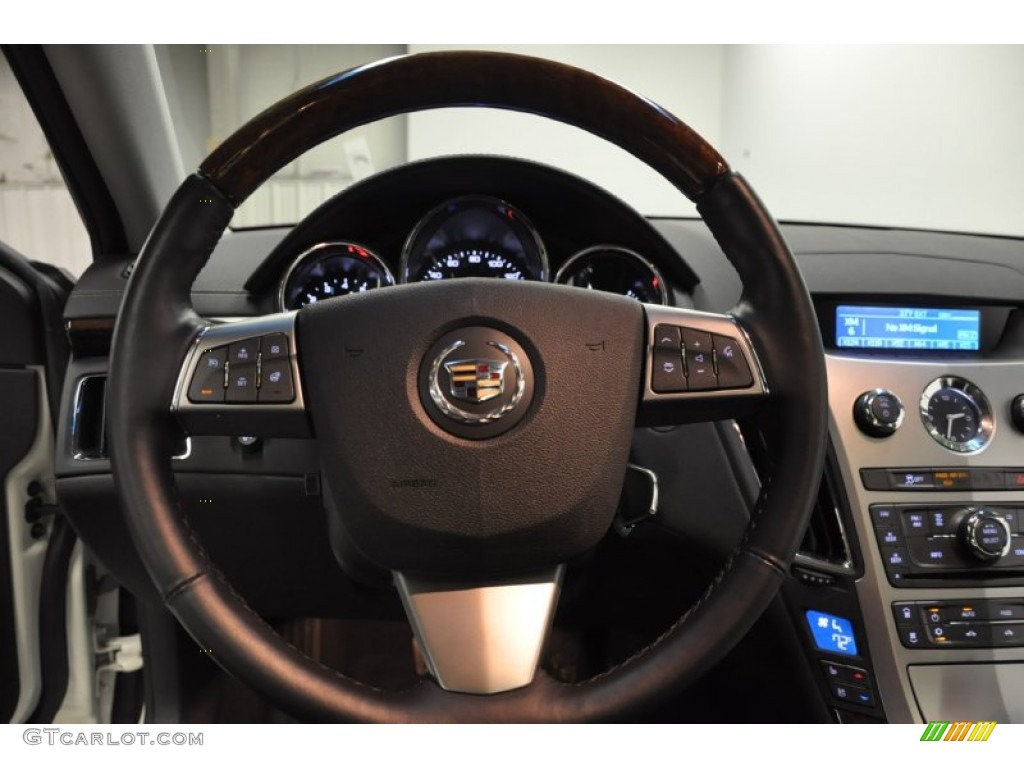 2011 Cadillac CTS 3.0 Sedan Ebony Steering Wheel Photo #58255708