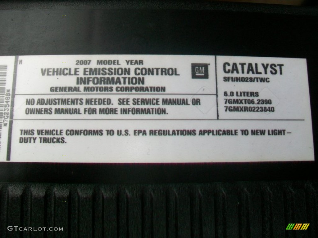 2007 Chevrolet Avalanche LTZ 4WD Info Tag Photos
