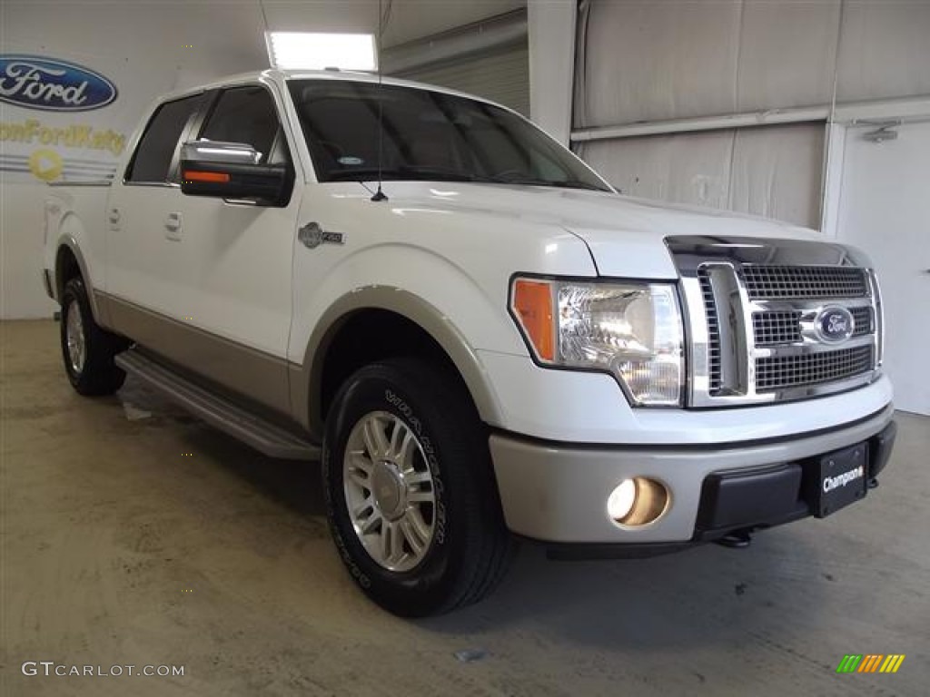 2010 F150 King Ranch SuperCrew 4x4 - White Platinum Metallic Tri Coat / Chapparal Leather photo #3