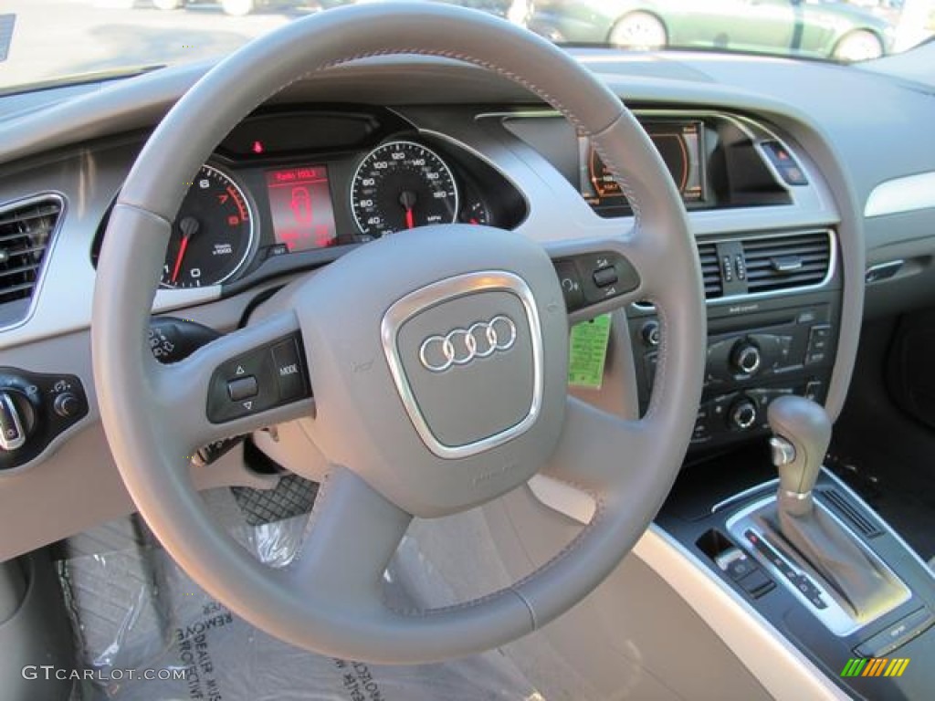 2009 Audi A4 2.0T quattro Avant Beige Steering Wheel Photo #58257697
