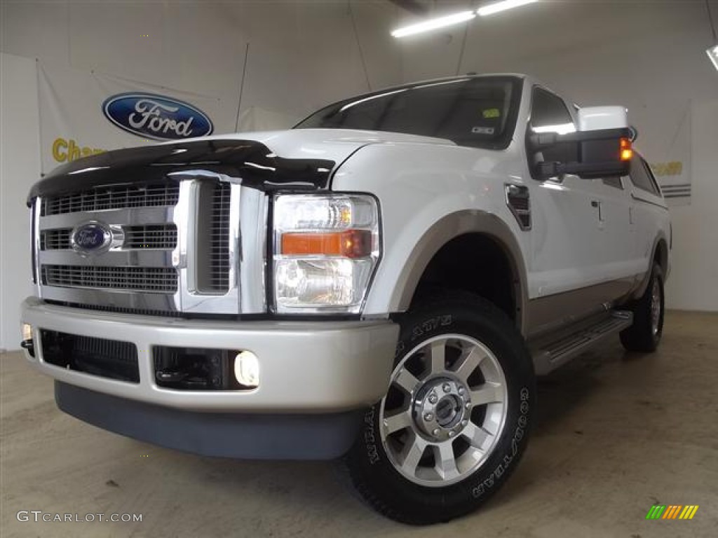 2009 F250 Super Duty King Ranch Crew Cab 4x4 - Oxford White / Chaparral Leather photo #1
