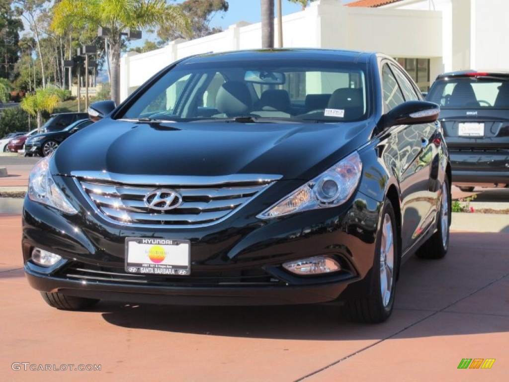 2012 Sonata Limited - Midnight Black / Gray photo #1