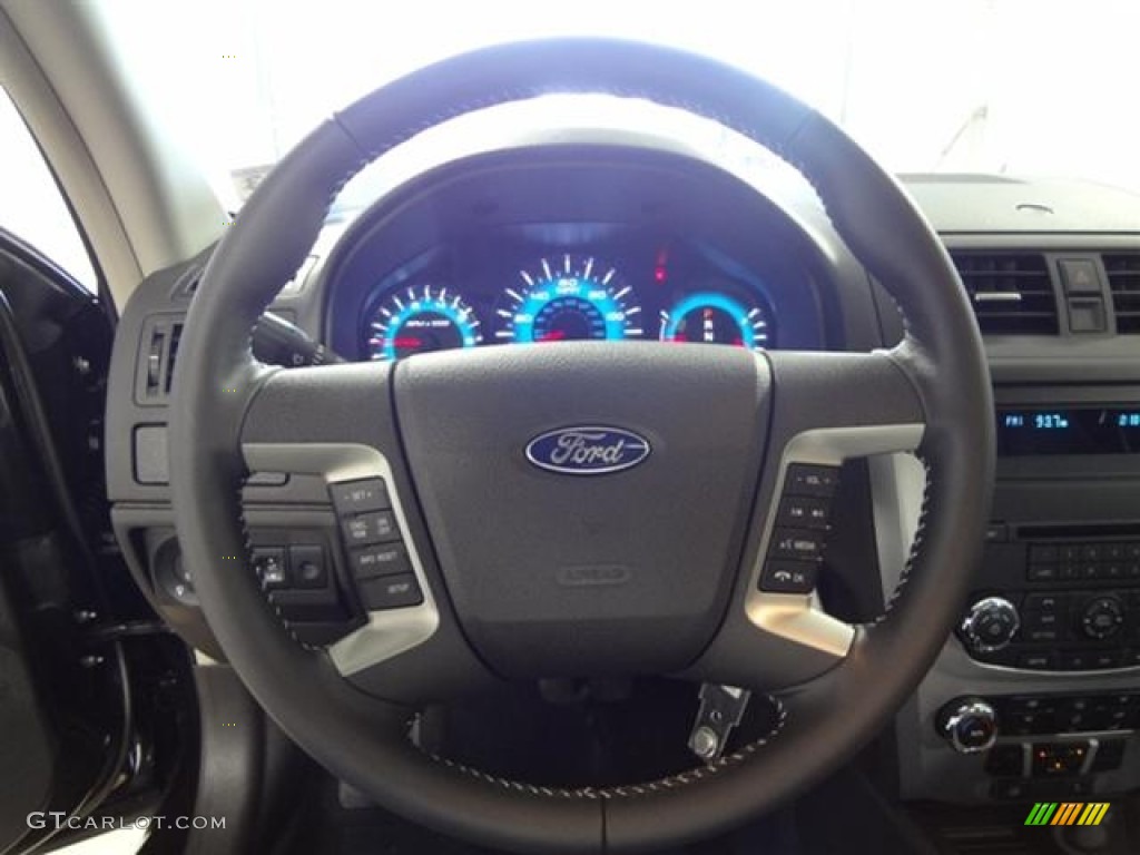 2012 Ford Fusion SEL V6 Charcoal Black Steering Wheel Photo #58260823