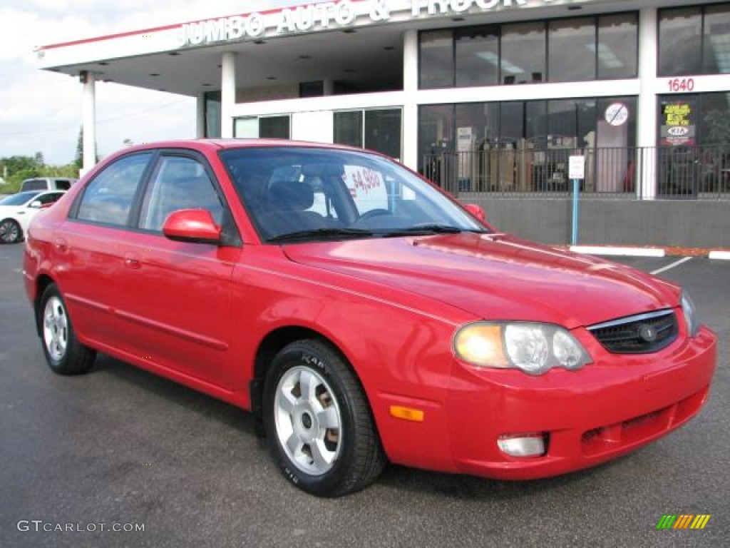 2002 Spectra GSX Sedan - Classic Red / Gray photo #1