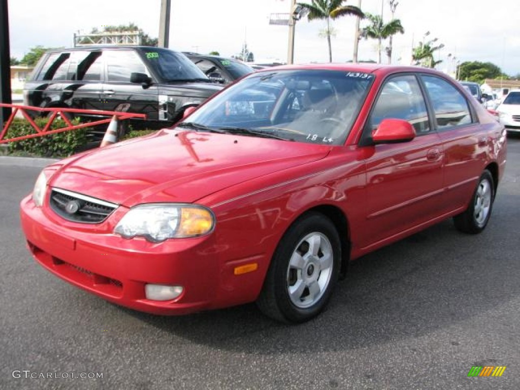 2002 Spectra GSX Sedan - Classic Red / Gray photo #5