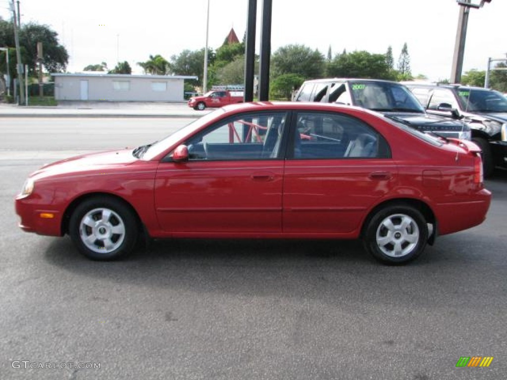 2002 Spectra GSX Sedan - Classic Red / Gray photo #6