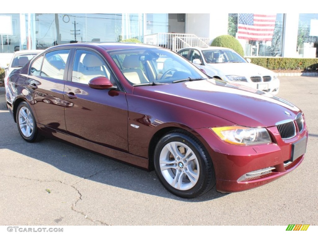 2008 3 Series 328i Sedan - Barbera Red Metallic / Beige photo #3