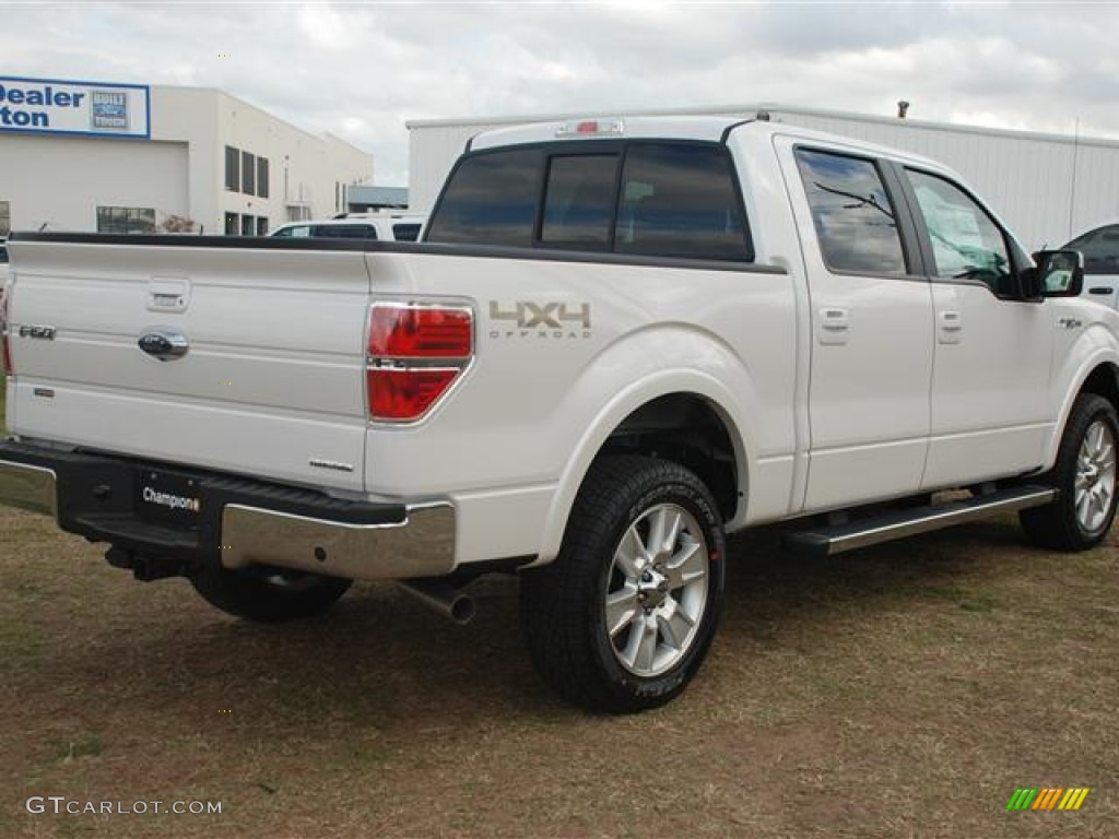 2012 F150 Lariat SuperCrew 4x4 - White Platinum Metallic Tri-Coat / Black photo #6