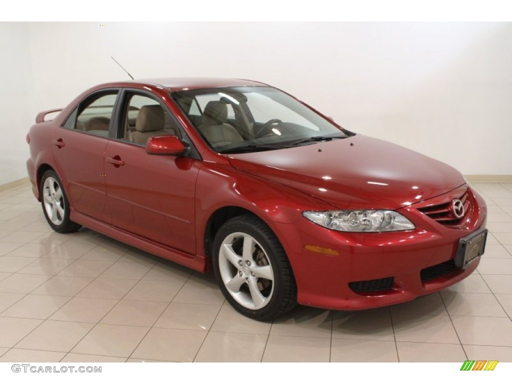 2005 MAZDA6 i Sport Sedan - Redfire Metallic / Beige photo #1