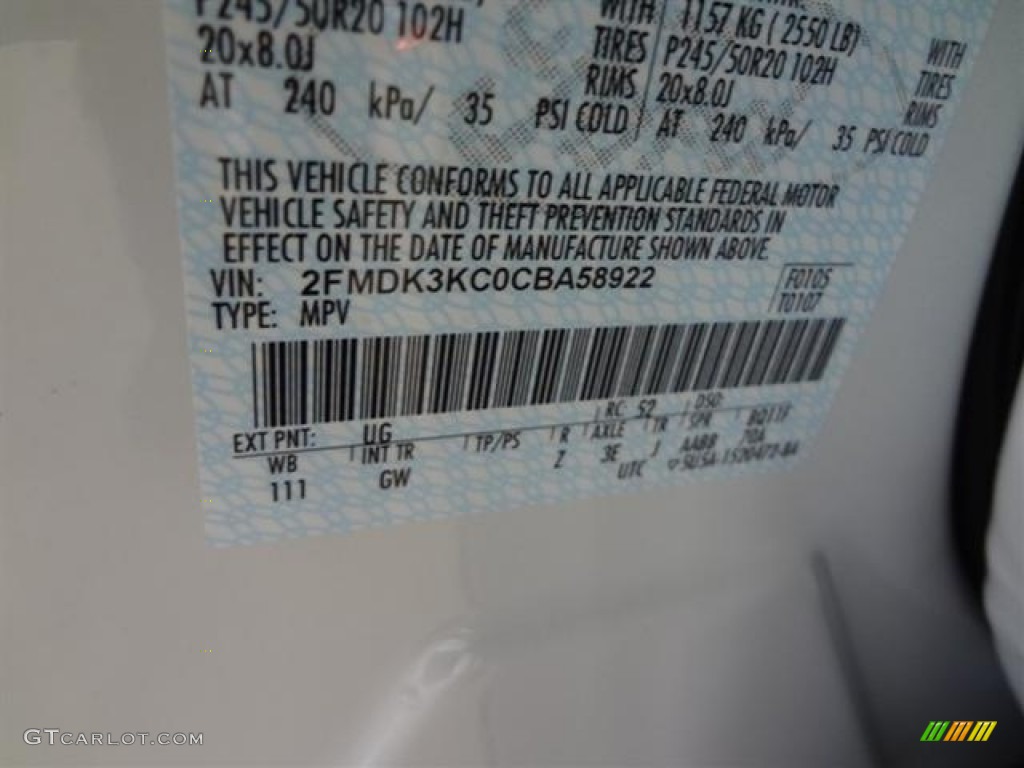 2012 Edge Limited - White Platinum Metallic Tri-Coat / Charcoal Black photo #24