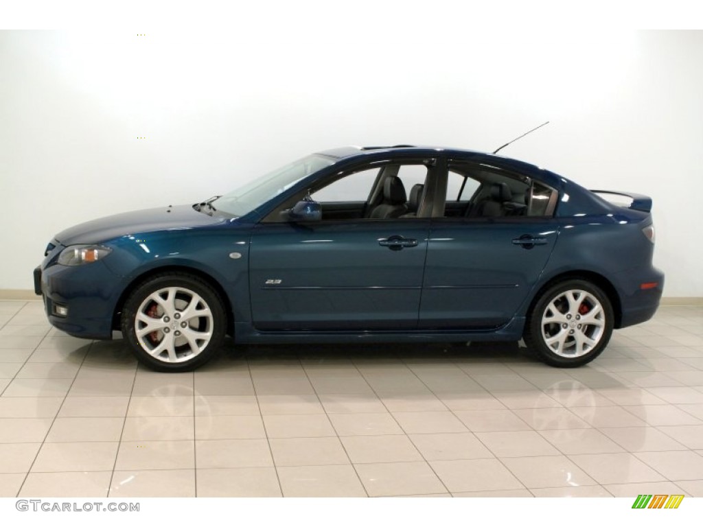 2007 MAZDA3 s Sport Sedan - Phantom Blue Mica / Black photo #4