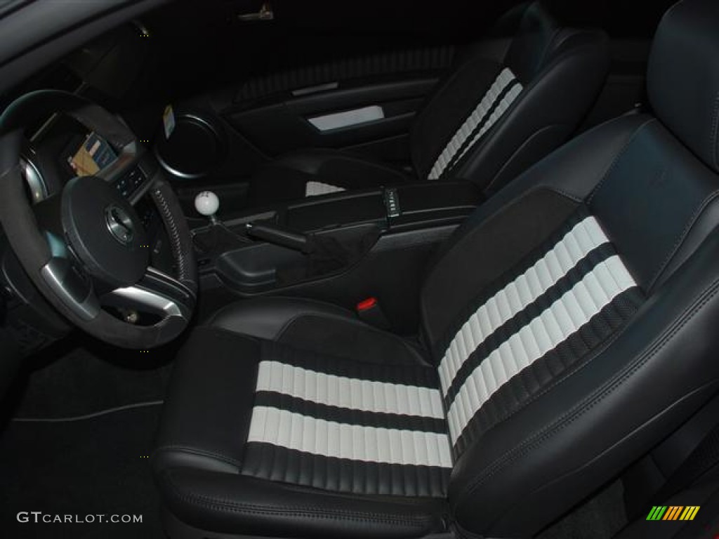 Charcoal Black/White Interior 2012 Ford Mustang Shelby GT500 SVT Performance Package Coupe Photo #58267075