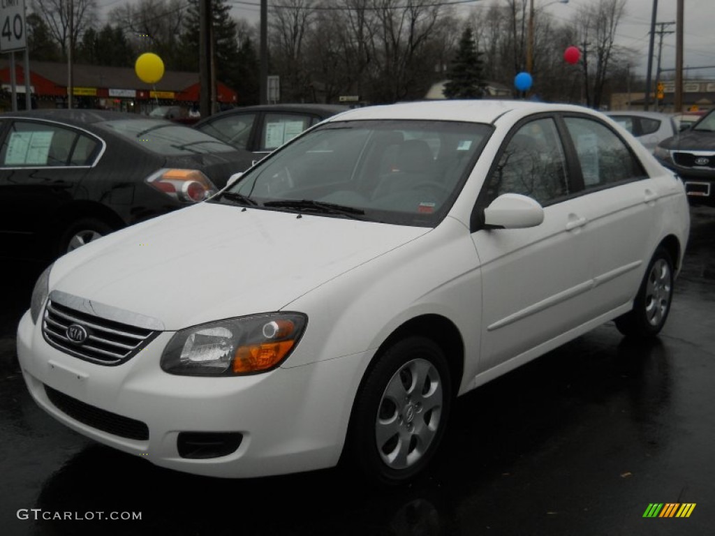 2009 Spectra EX Sedan - Clear White / Gray photo #1