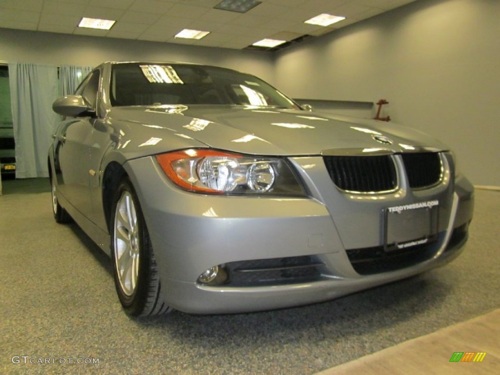 2007 3 Series 328i Sedan - Arctic Metallic / Black photo #1