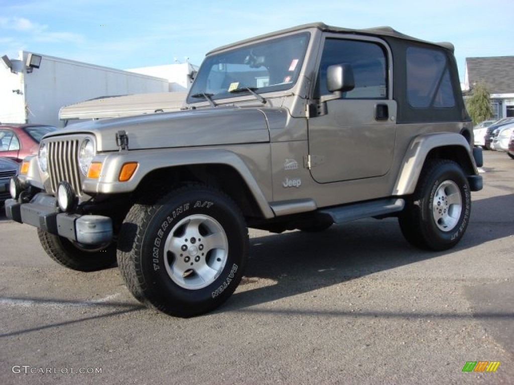 Light Khaki Metallic 2003 Jeep Wrangler Sahara 4x4 Exterior Photo #58275048