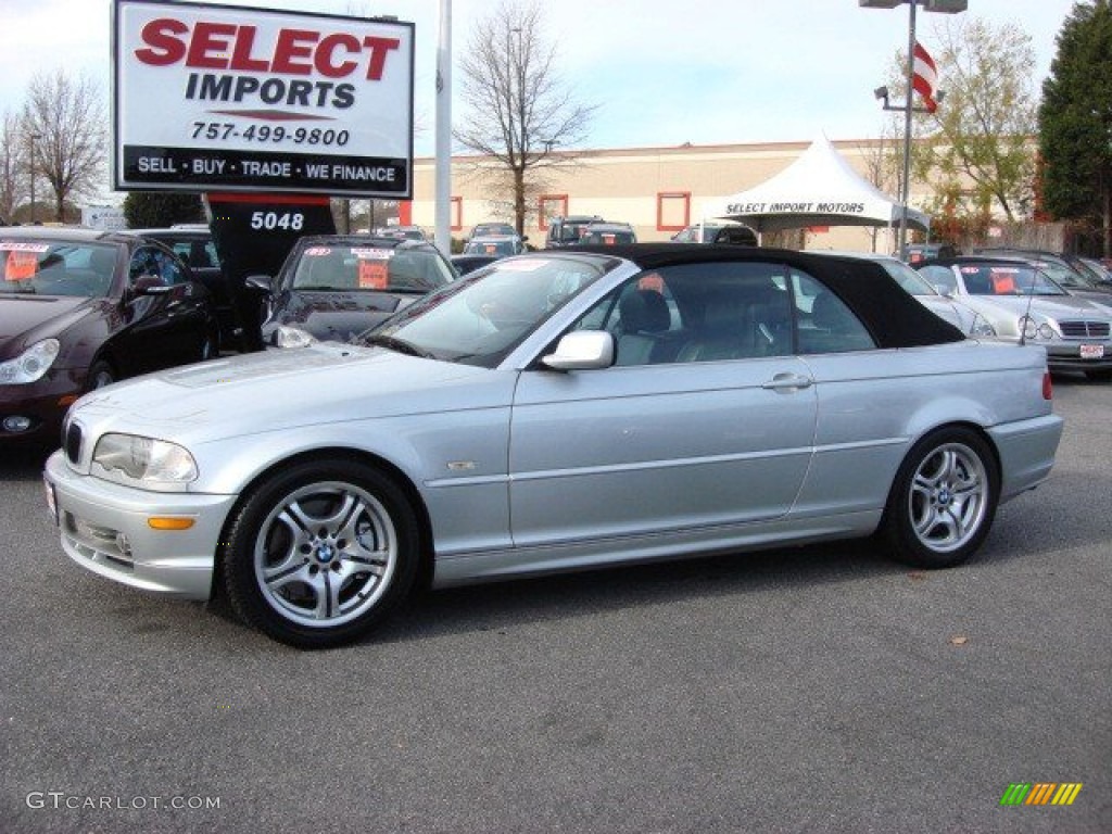 2002 3 Series 330i Convertible - Titanium Silver Metallic / Black photo #3