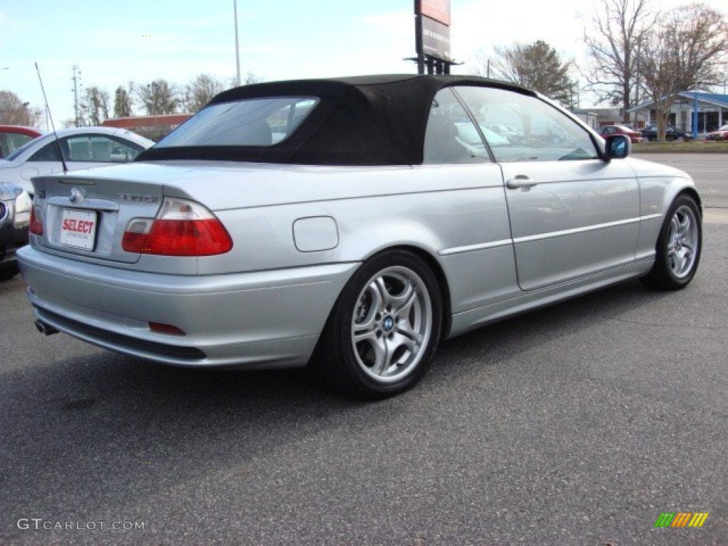 2002 3 Series 330i Convertible - Titanium Silver Metallic / Black photo #6