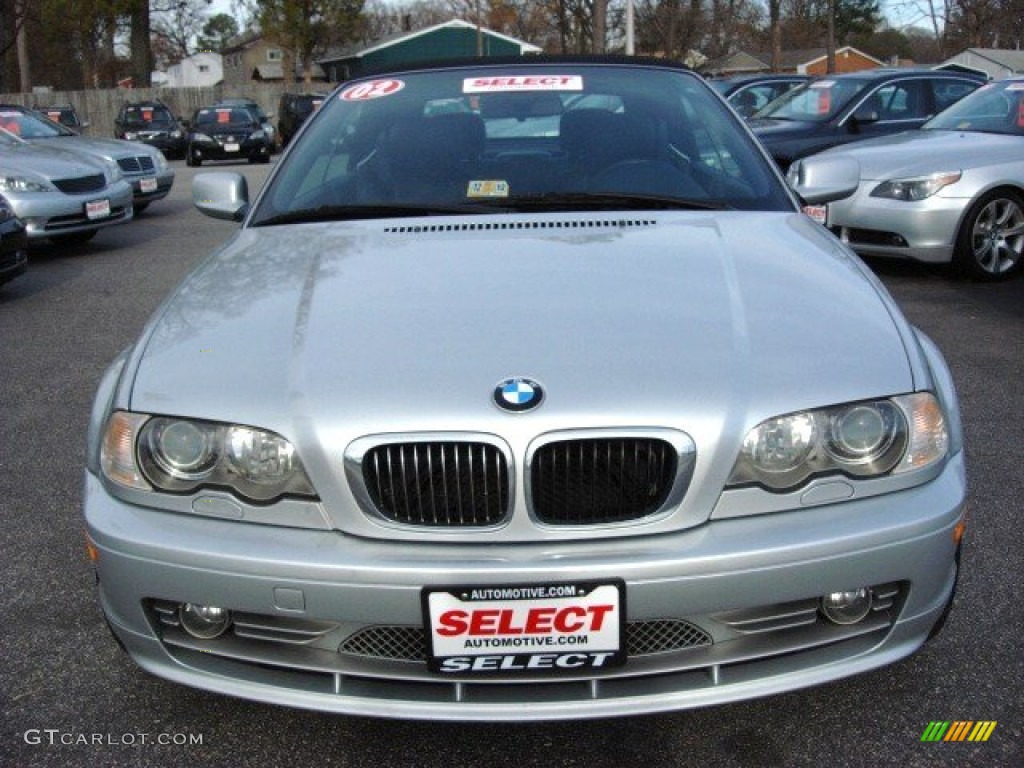 2002 3 Series 330i Convertible - Titanium Silver Metallic / Black photo #8