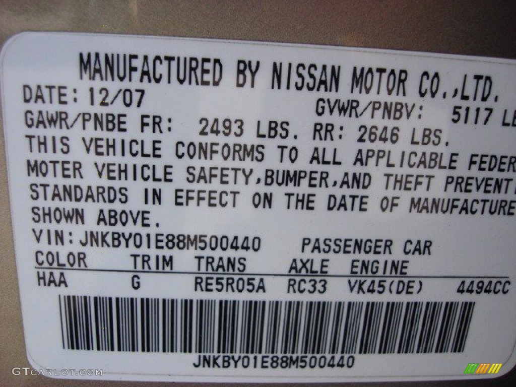 2008 M Color Code HAA for Sahara Sandstone Photo #58278188