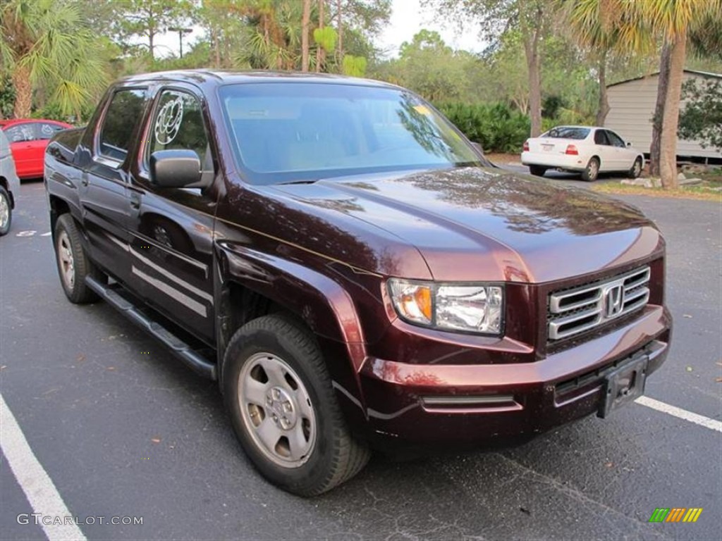 2008 Ridgeline RT - Dark Cherry Pearl / Beige photo #1