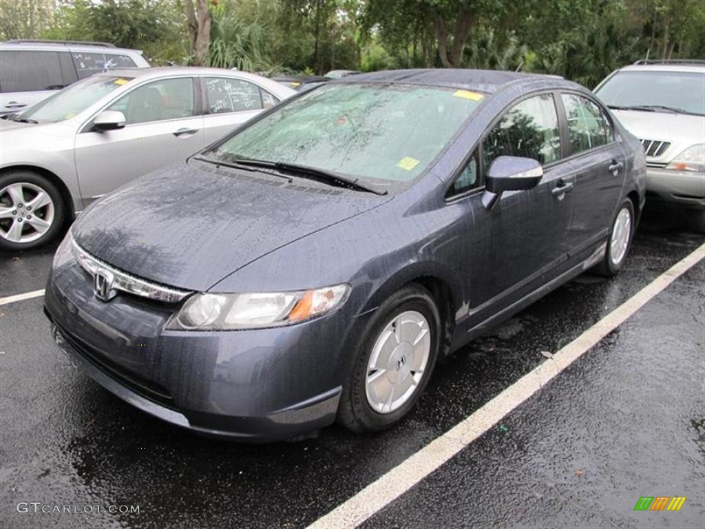 2007 Civic Hybrid Sedan - Magnetic Pearl / Blue photo #4