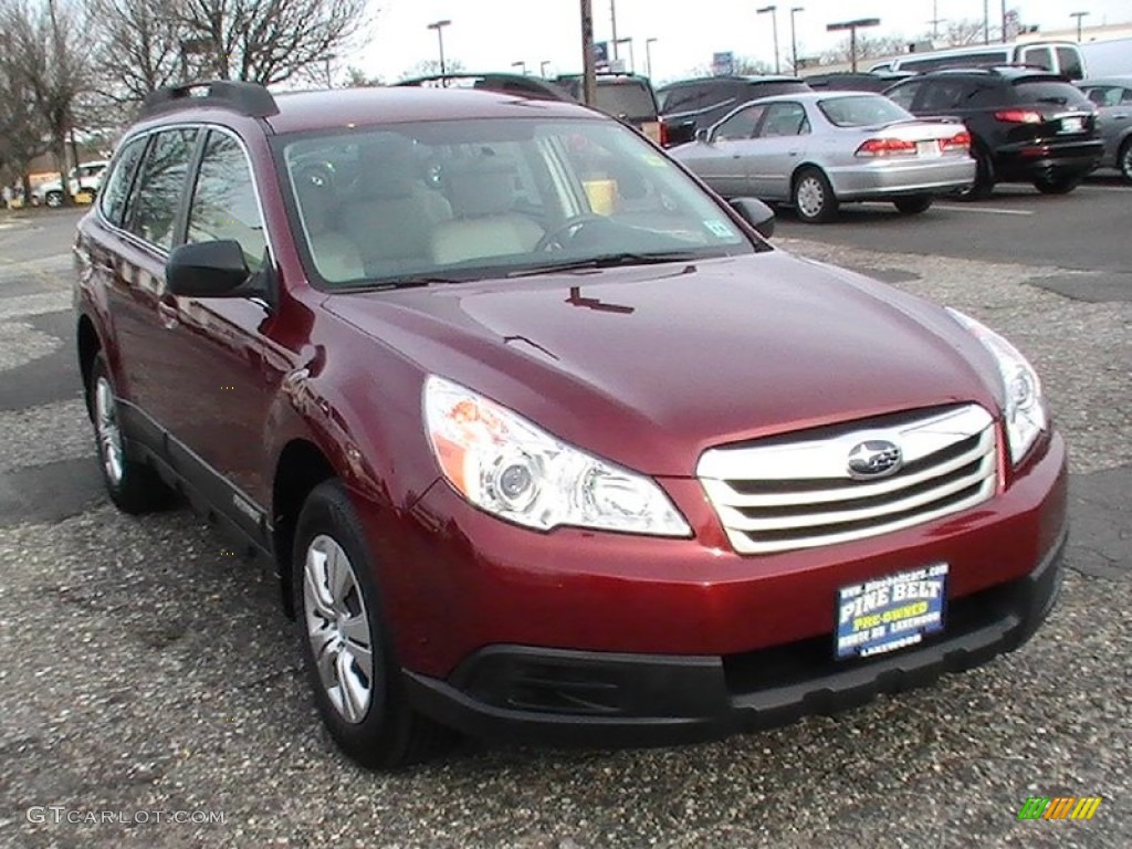 2011 Outback 2.5i Wagon - Ruby Red Pearl / Warm Ivory photo #3