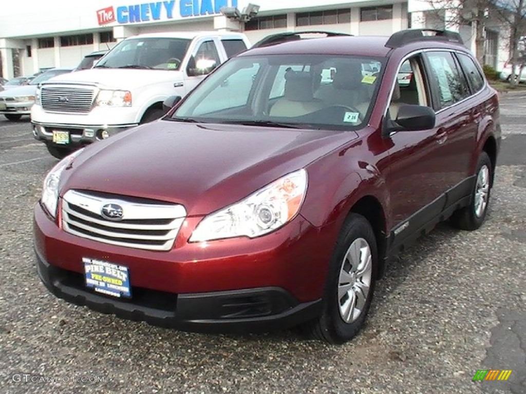 2011 Outback 2.5i Wagon - Ruby Red Pearl / Warm Ivory photo #4