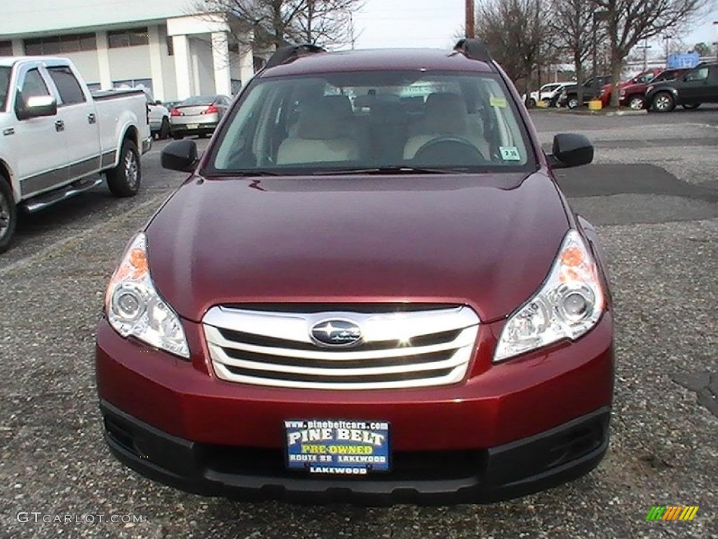 2011 Outback 2.5i Wagon - Ruby Red Pearl / Warm Ivory photo #5