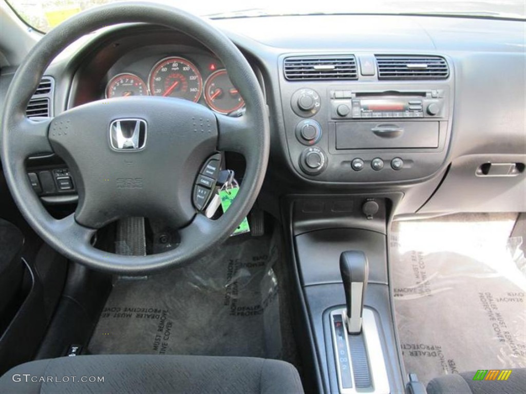 2004 Civic LX Coupe - Satin Silver Metallic / Gray photo #10
