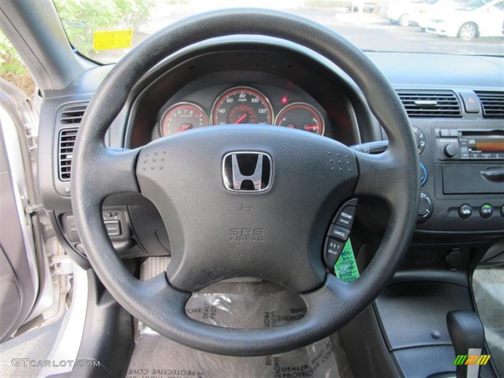 2004 Honda Civic LX Coupe Gray Steering Wheel Photo #58283504