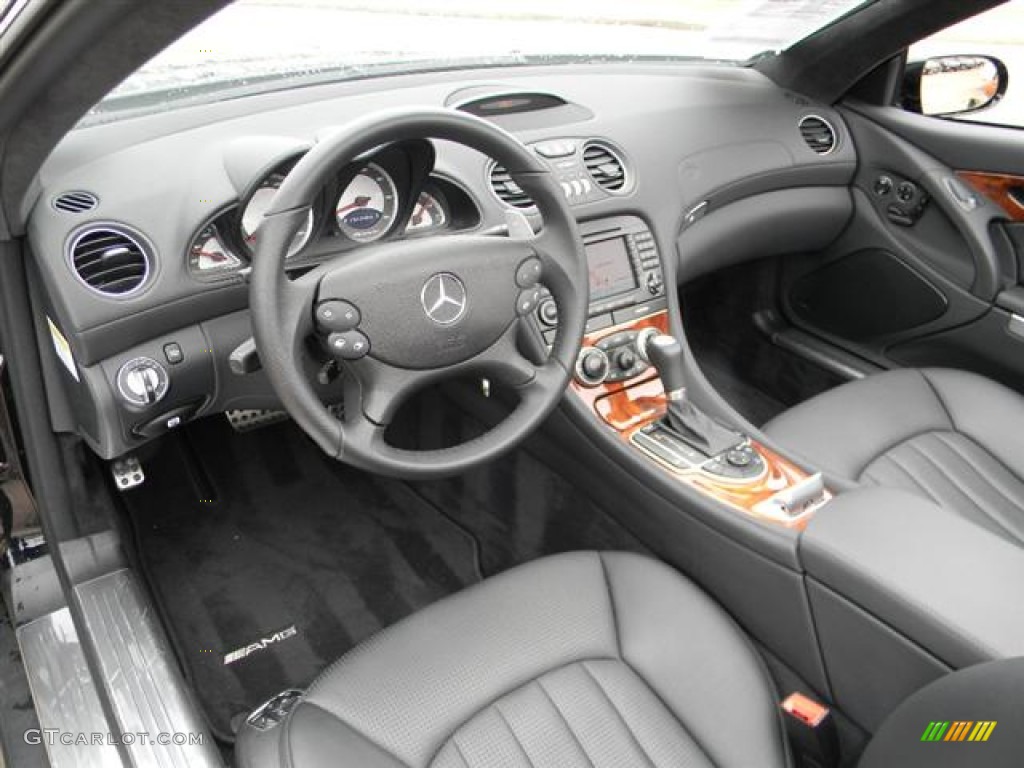 Black Interior 2007 Mercedes-Benz SL 55 AMG Roadster Photo #58285250