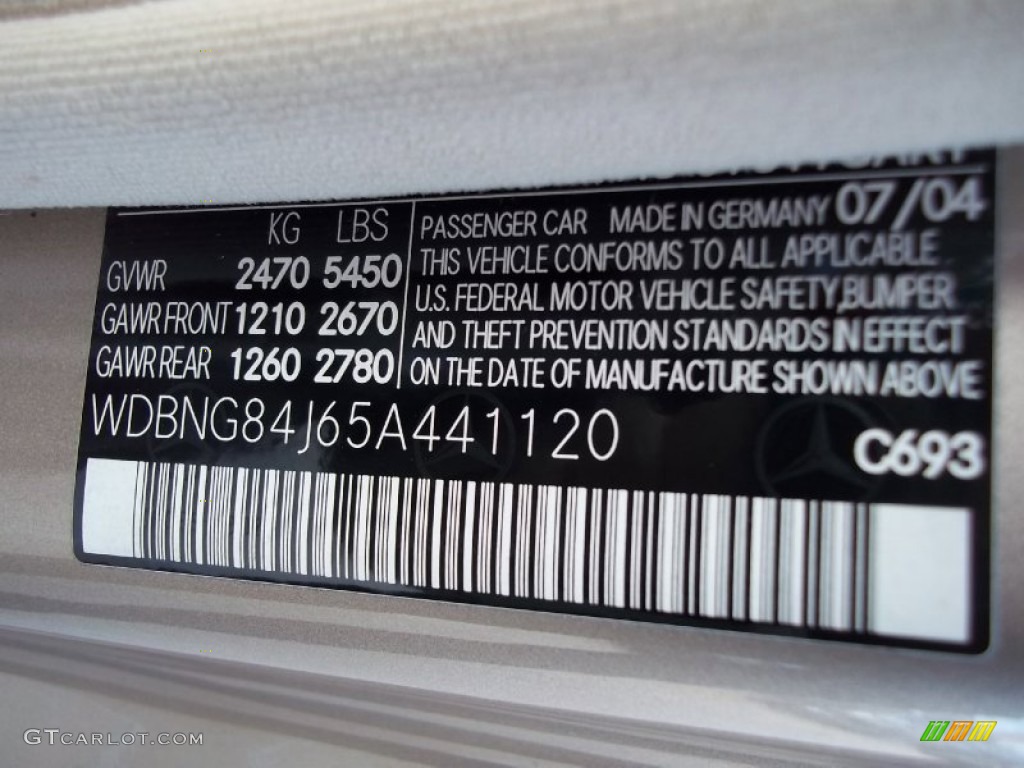 2005 S Color Code 693 for Desert Silver Metallic Photo #58287848