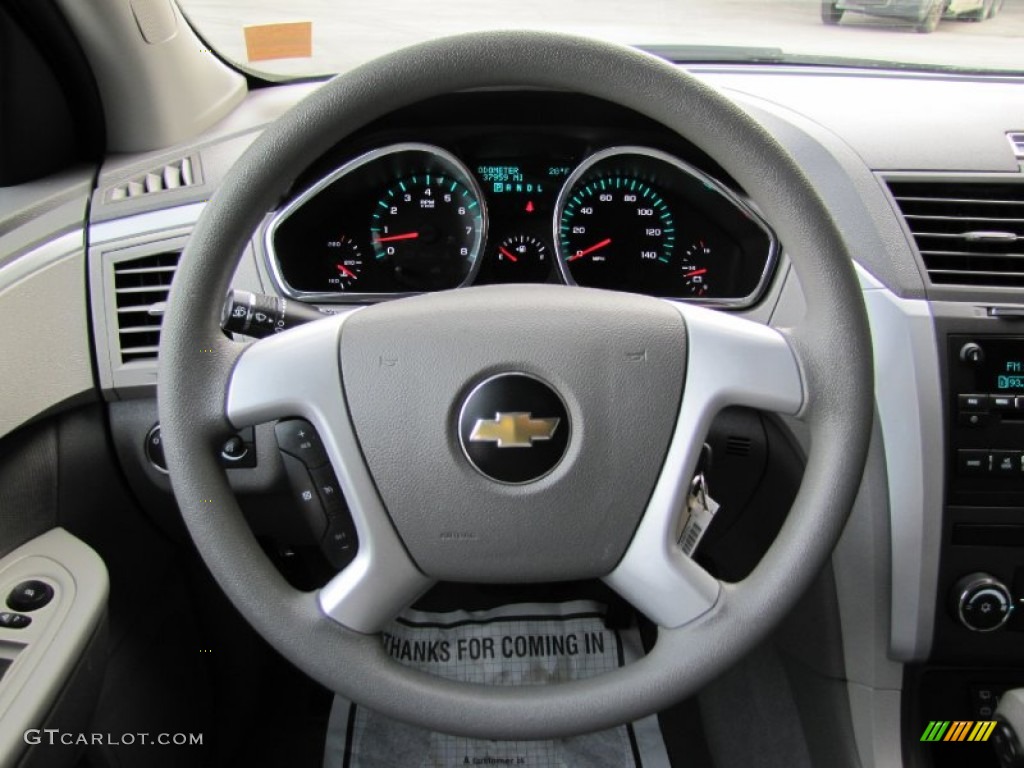 2010 Chevrolet Traverse LS AWD Dark Gray/Light Gray Steering Wheel Photo #58293698