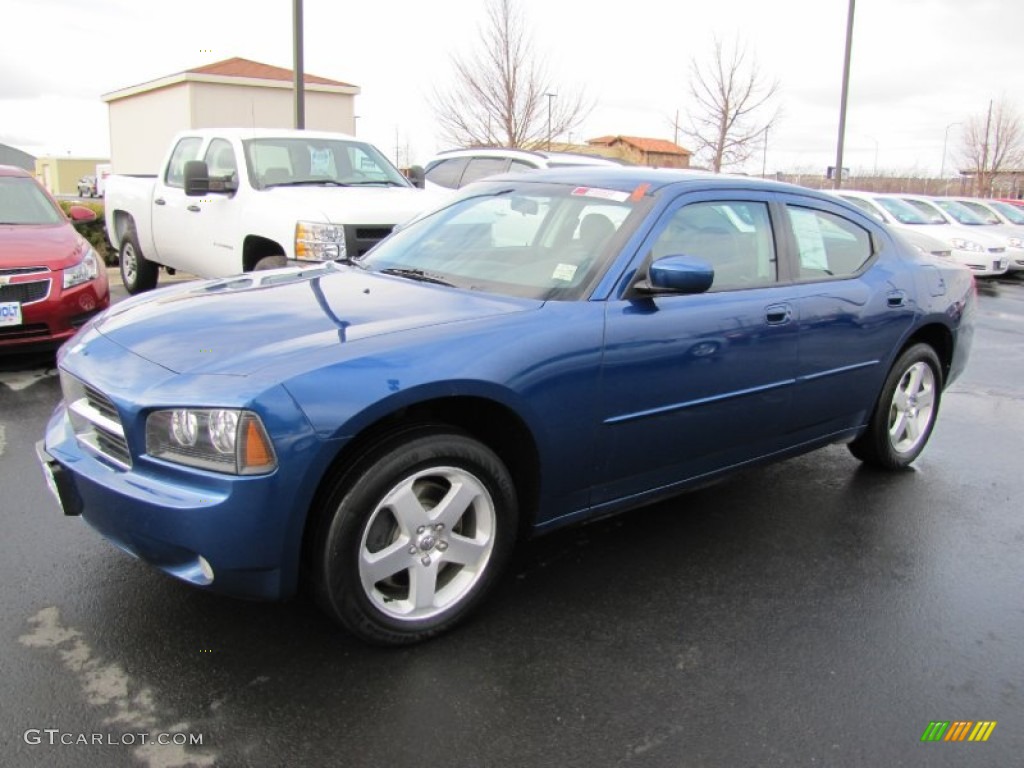 2010 Charger SXT AWD - Deep Water Blue Pearl / Dark Slate Gray photo #3