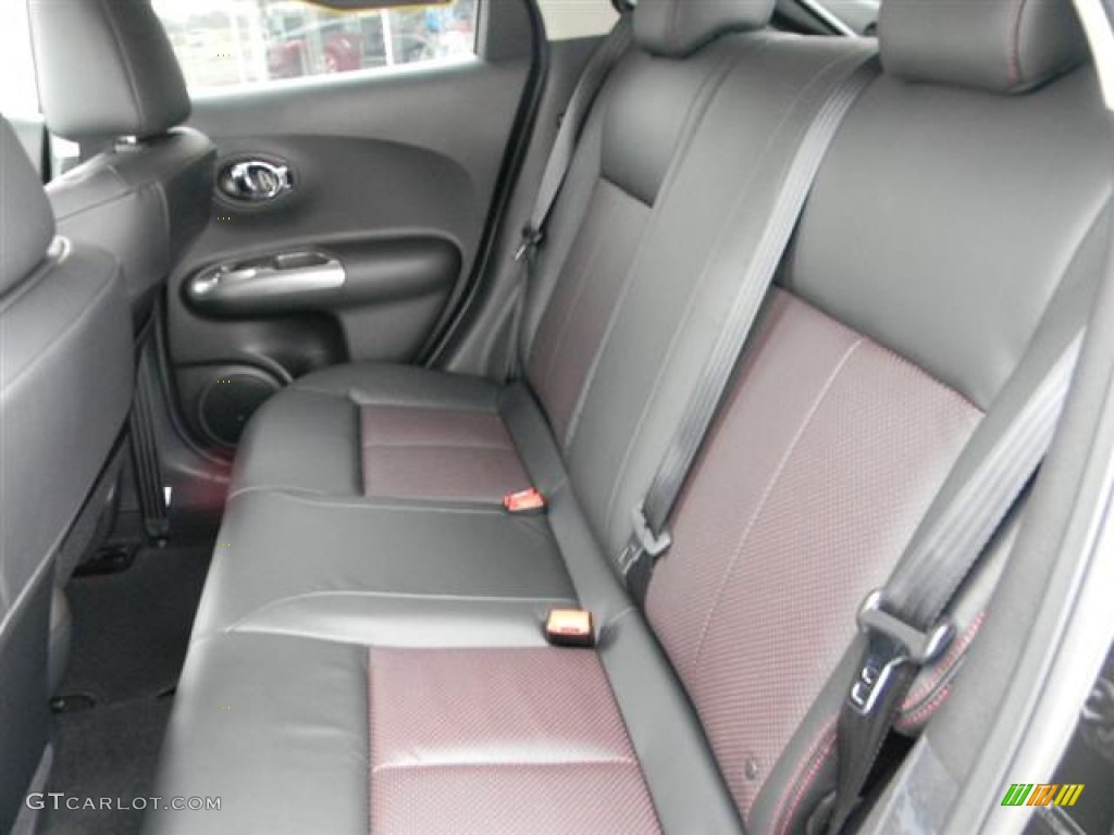 Black/Red Leather/Silver Trim Interior 2012 Nissan Juke SL AWD Photo #58296404