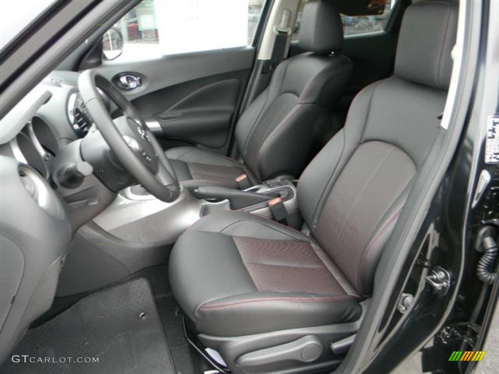 Black/Red Leather/Silver Trim Interior 2012 Nissan Juke SL AWD Photo #58296422