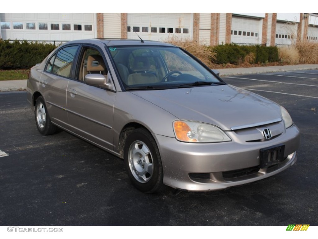 2003 Civic Hybrid Sedan - Titanium Metallic / Beige photo #7