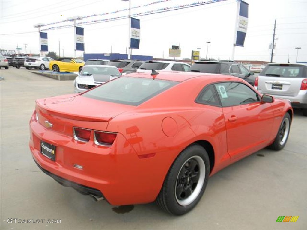 2012 Camaro LS Coupe - Inferno Orange Metallic / Black photo #5