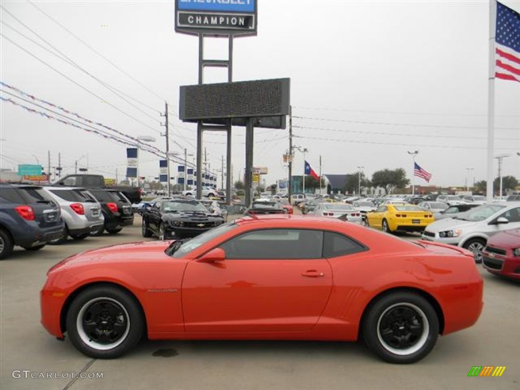 2012 Camaro LS Coupe - Inferno Orange Metallic / Black photo #8