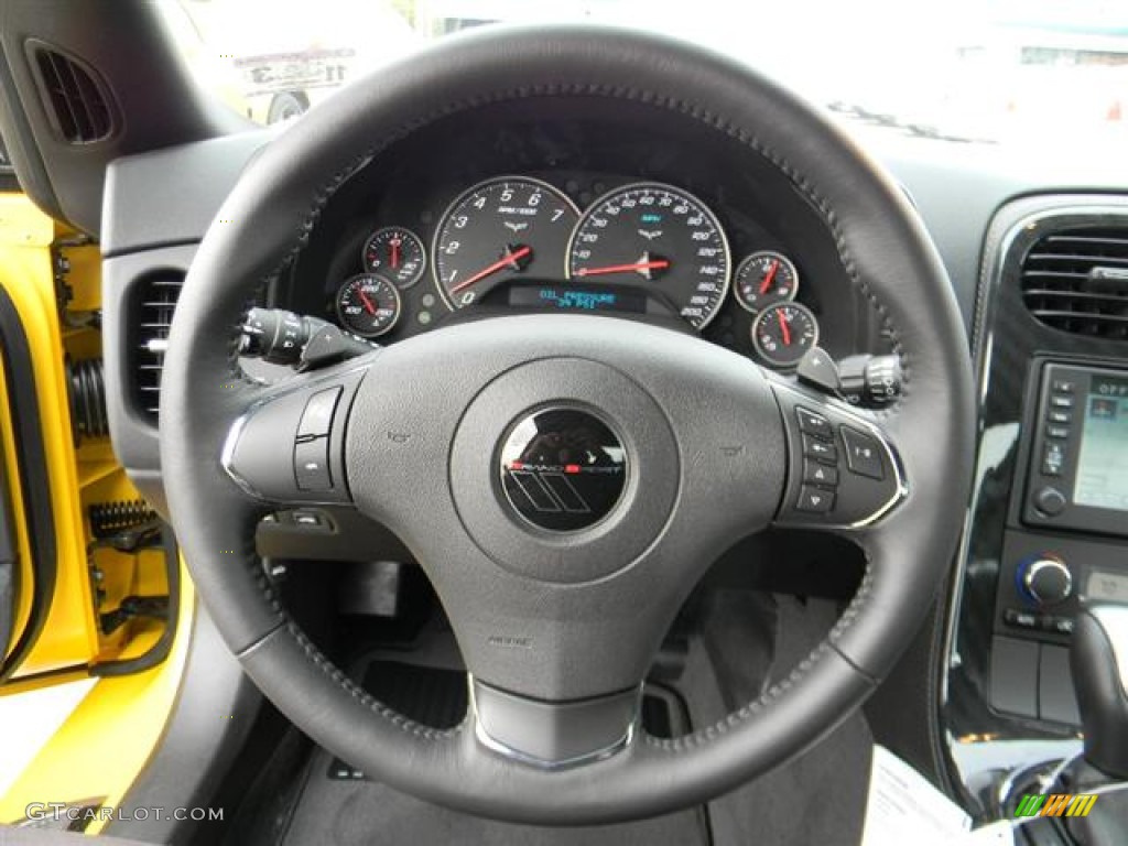 2012 Chevrolet Corvette Grand Sport Coupe Ebony Steering Wheel Photo #58305062