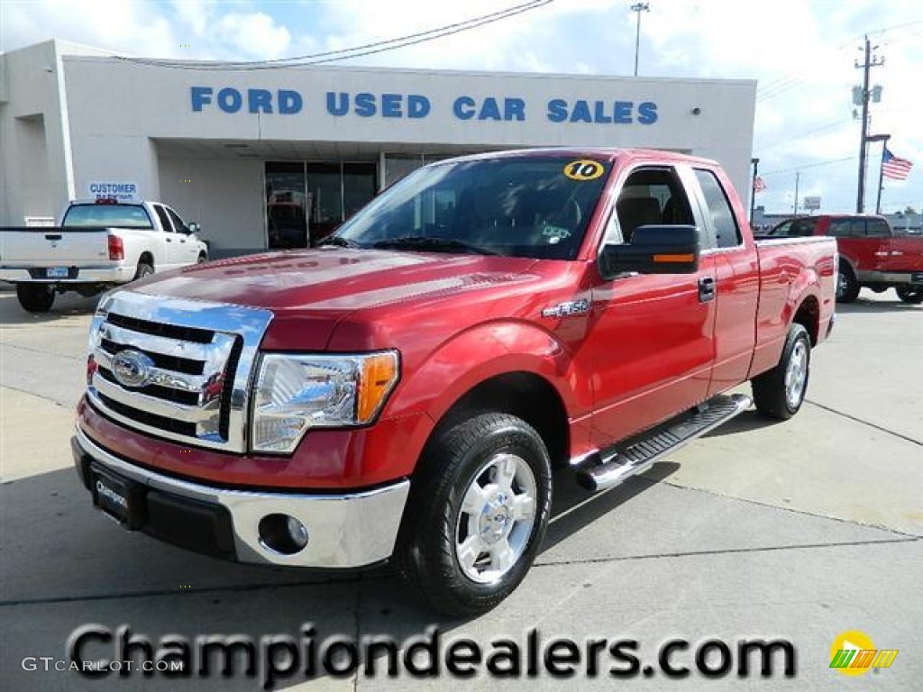 2010 F150 XLT SuperCab - Red Candy Metallic / Medium Stone photo #1