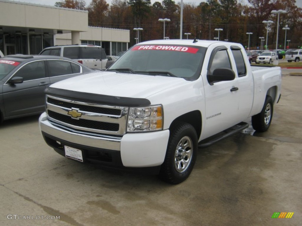 2008 Silverado 1500 LS Extended Cab - Summit White / Dark Titanium photo #1