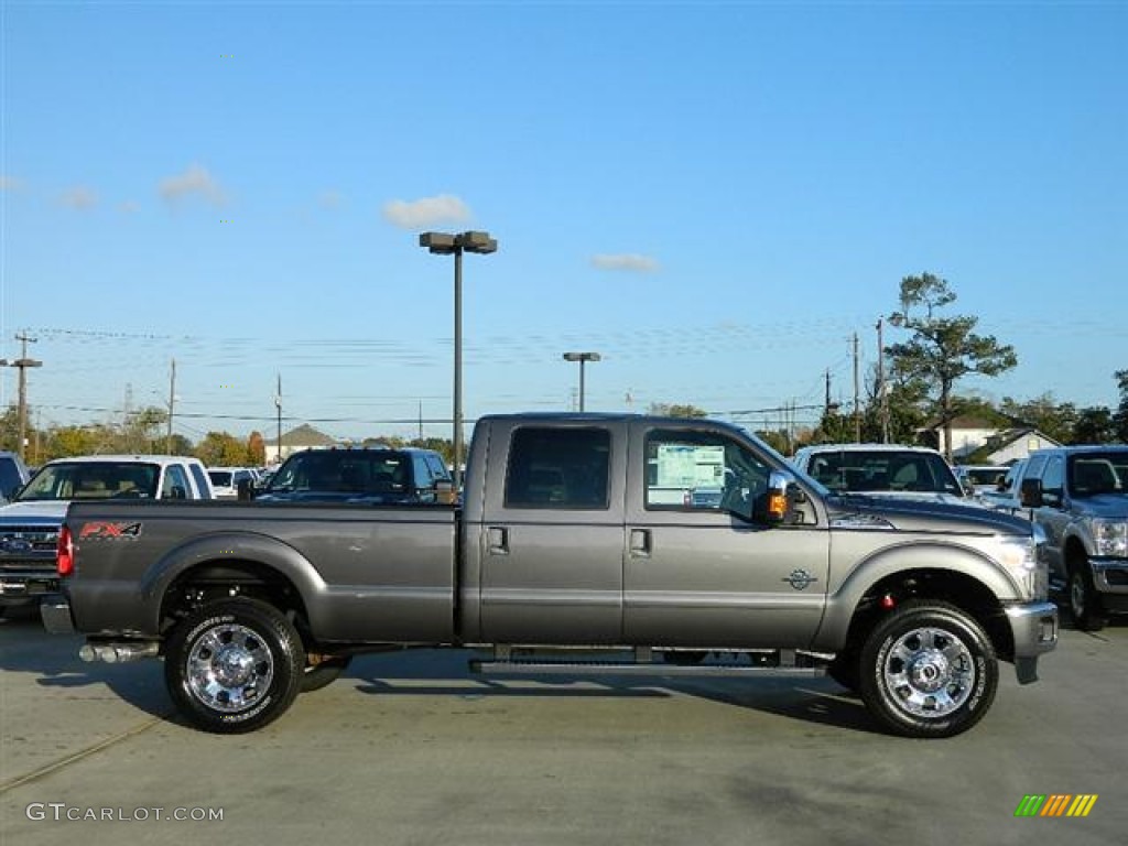 2012 F350 Super Duty Lariat Crew Cab 4x4 - Sterling Grey Metallic / Black photo #2