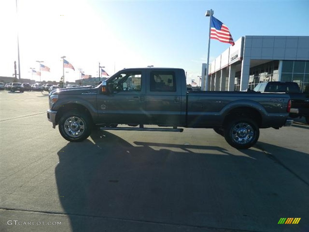 2012 F350 Super Duty Lariat Crew Cab 4x4 - Sterling Grey Metallic / Black photo #6